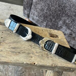 MAJE / ARIONA CROC EMBOSSED BELT / SIZE 3